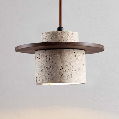 Elegante Lámpara Colgante de Travertino - Alta Calidad