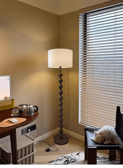 Japandi Lámpara de pie de madera - Iluminación minimalista y elegante