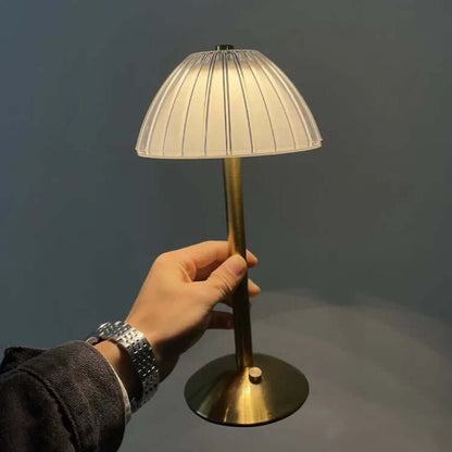Elegante lámpara de sobremesa inalámbrica de metal cristalizado