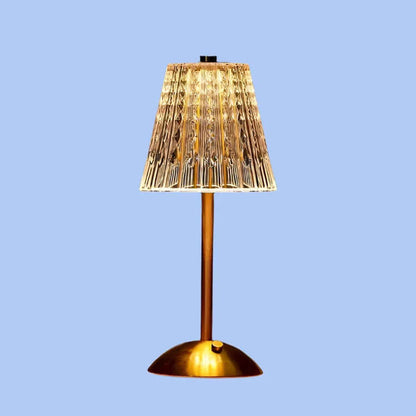Elegante lámpara de sobremesa inalámbrica de metal cristalizado