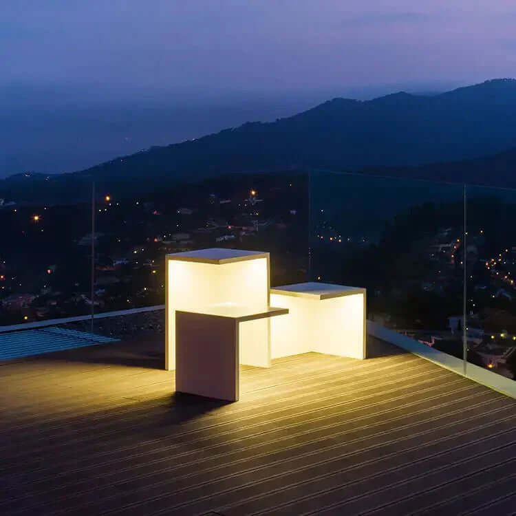 Lámpara solar de exterior moderna - Elegante diseño en hormigón