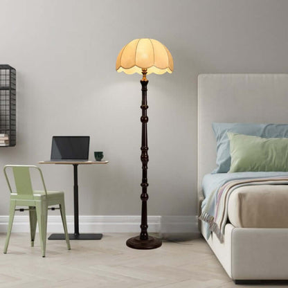 Elegante lámpara de pie de madera - Diseño atemporal